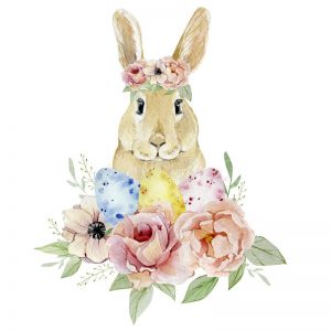 Bunny with flowers