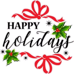 Happy Holidays with ribbon