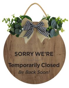 Wooden closed sign