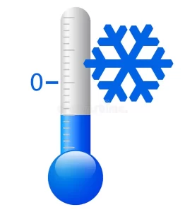 Thermometer showing cold temperature